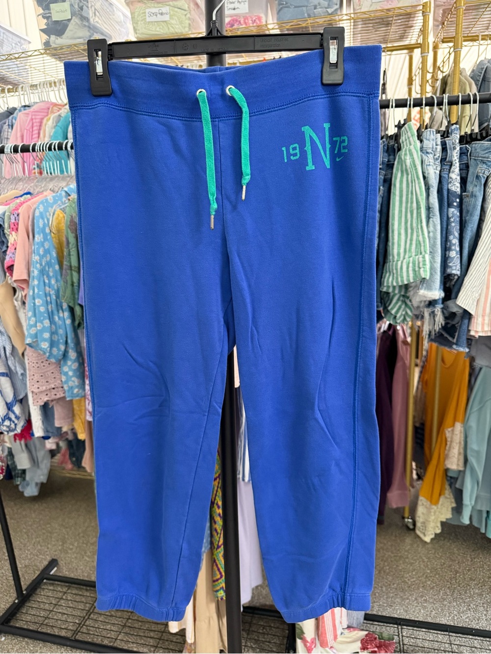 Nike Royal Blue Joggers with Teal Drawstring